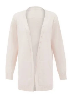Usha Damen Strickjacke in beige - Ausschnitt: Rundhals