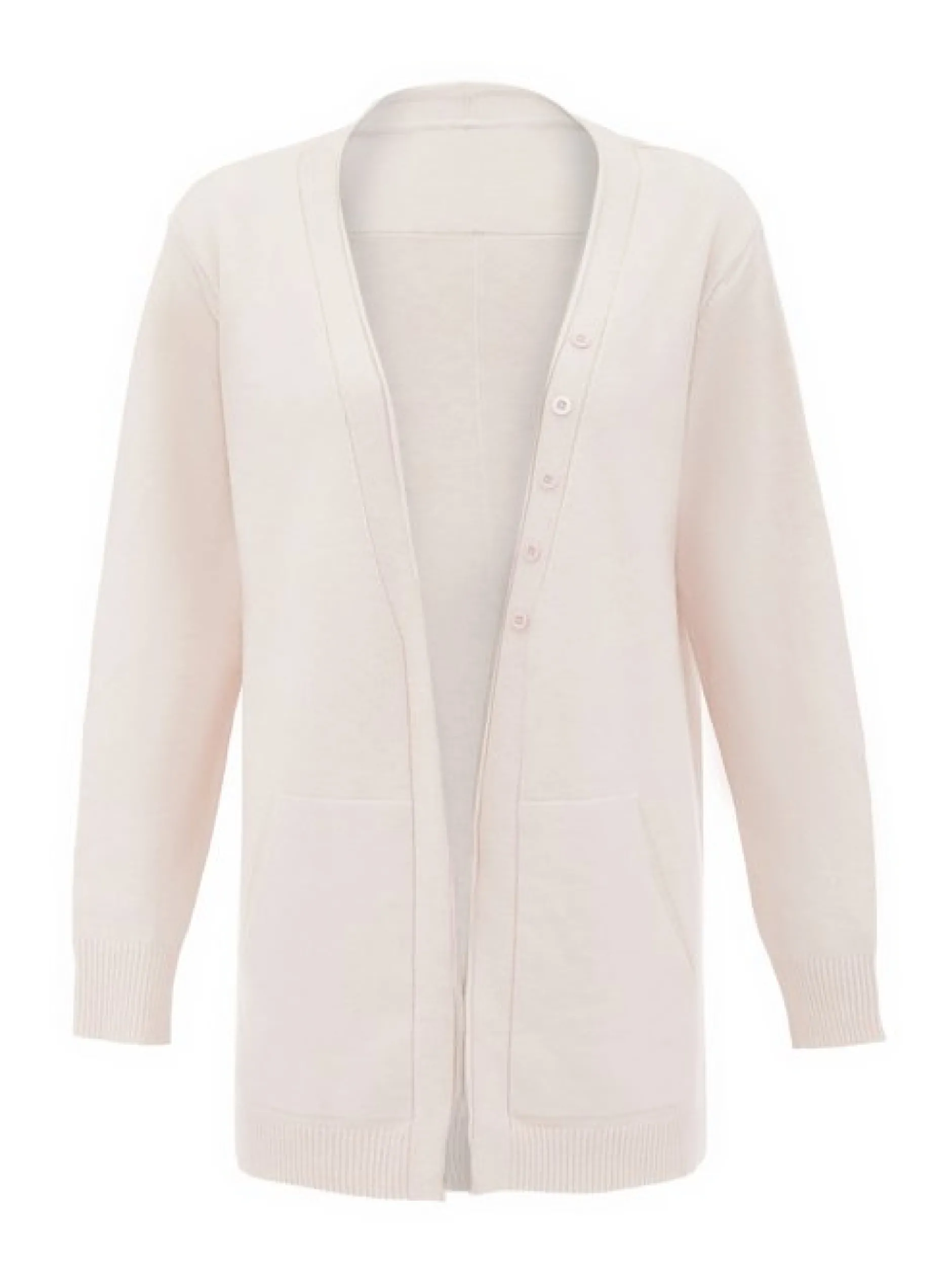Usha Damen Strickjacke in beige - Ausschnitt: Rundhals