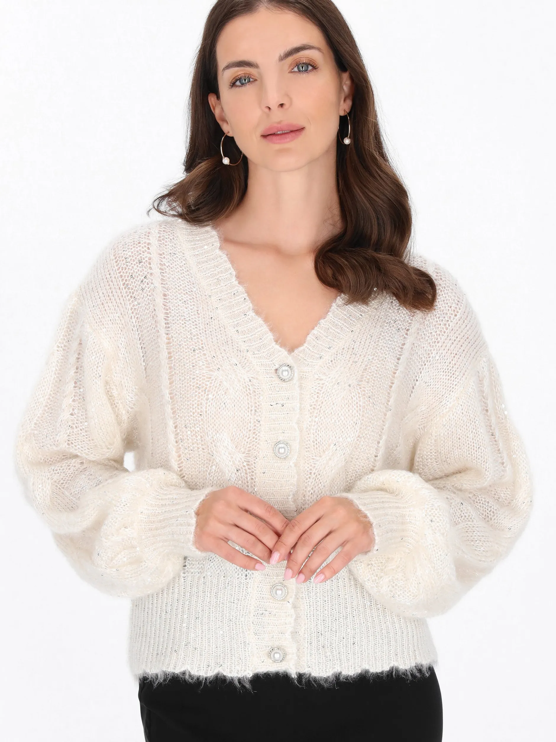 Usha Damen Strickjacke in beige