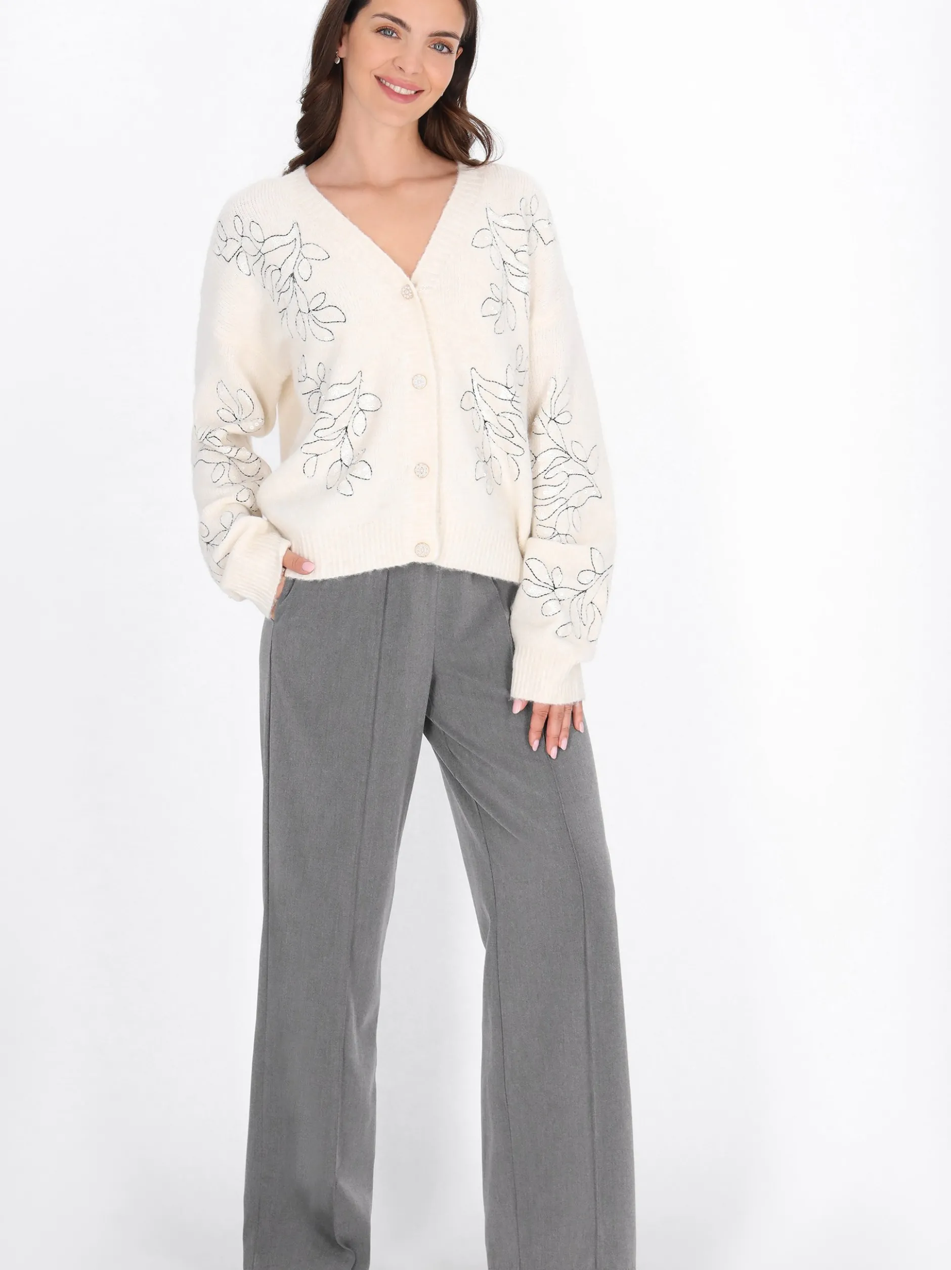 Usha Damen Strickjacke in beige