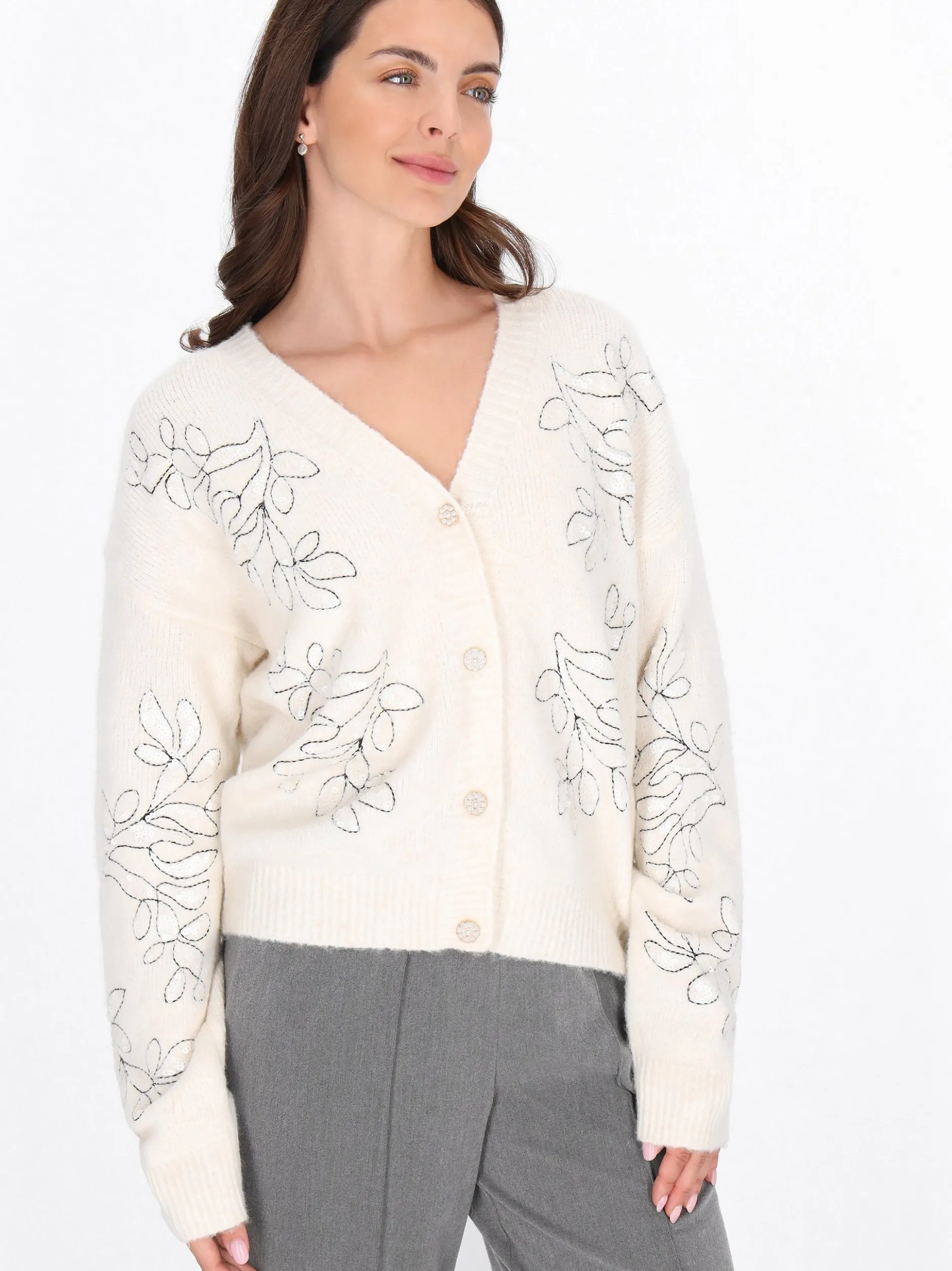 Usha Damen Strickjacke in beige