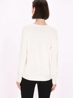 Usha Damen Strickjacke in beige - Ausschnitt: Rundhals