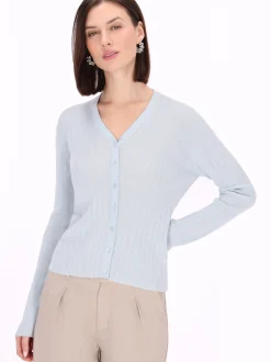 Usha Damen Strickjacke in blau