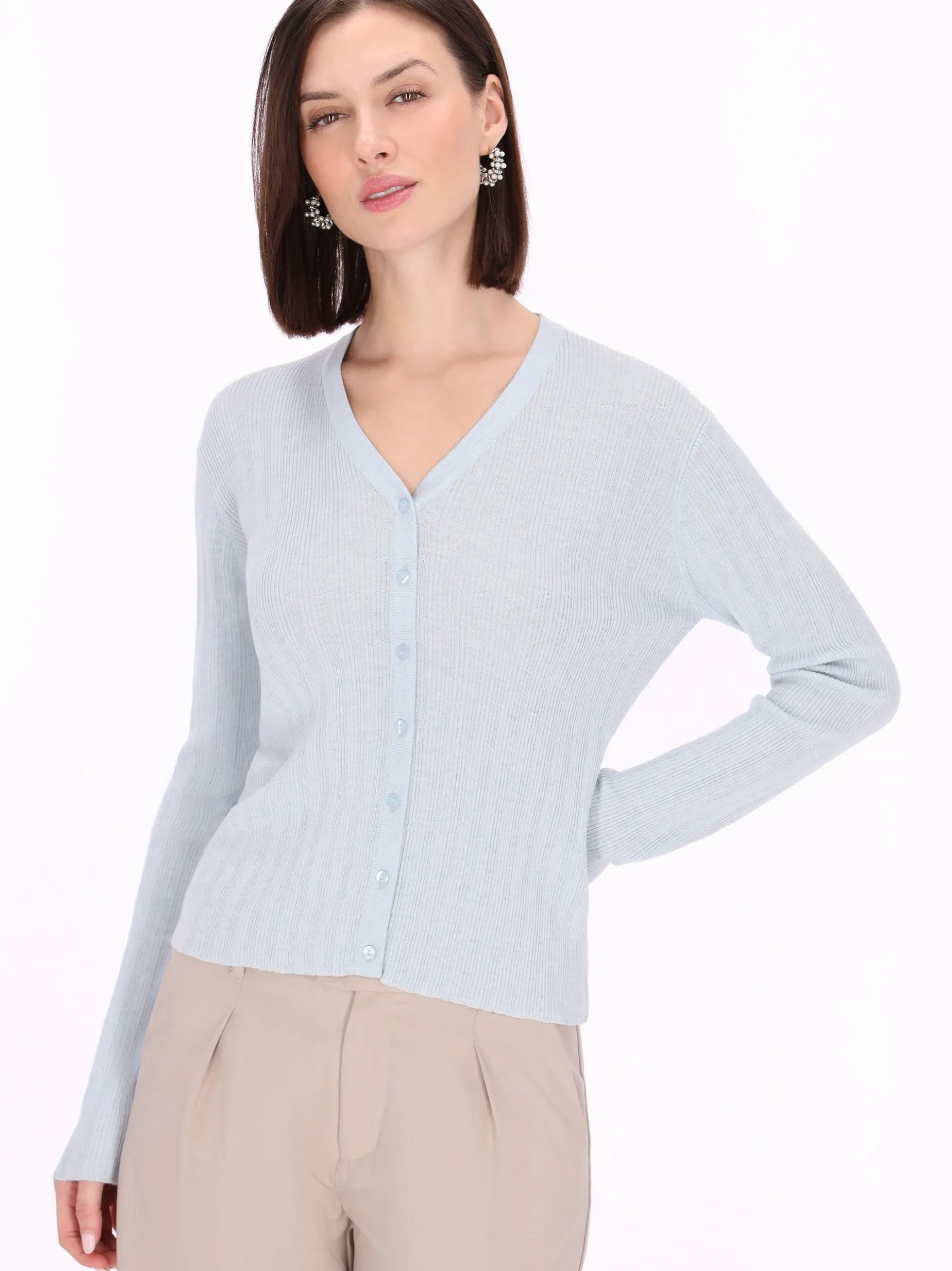Usha Damen Strickjacke in blau