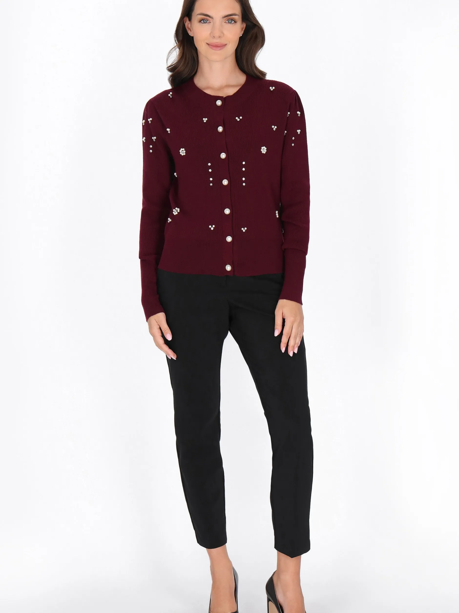 Usha Damen Strickjacke in bordeaux
