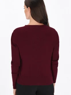 Usha Damen Strickjacke in bordeaux