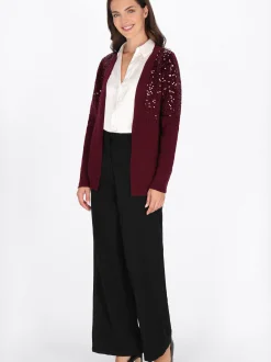 Usha Damen Strickjacke in bordeaux