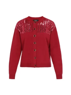 Usha Damen Strickjacke in bordeaux