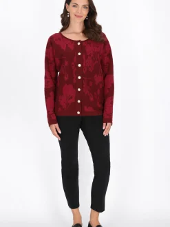 Usha Damen Strickjacke in bordeaux