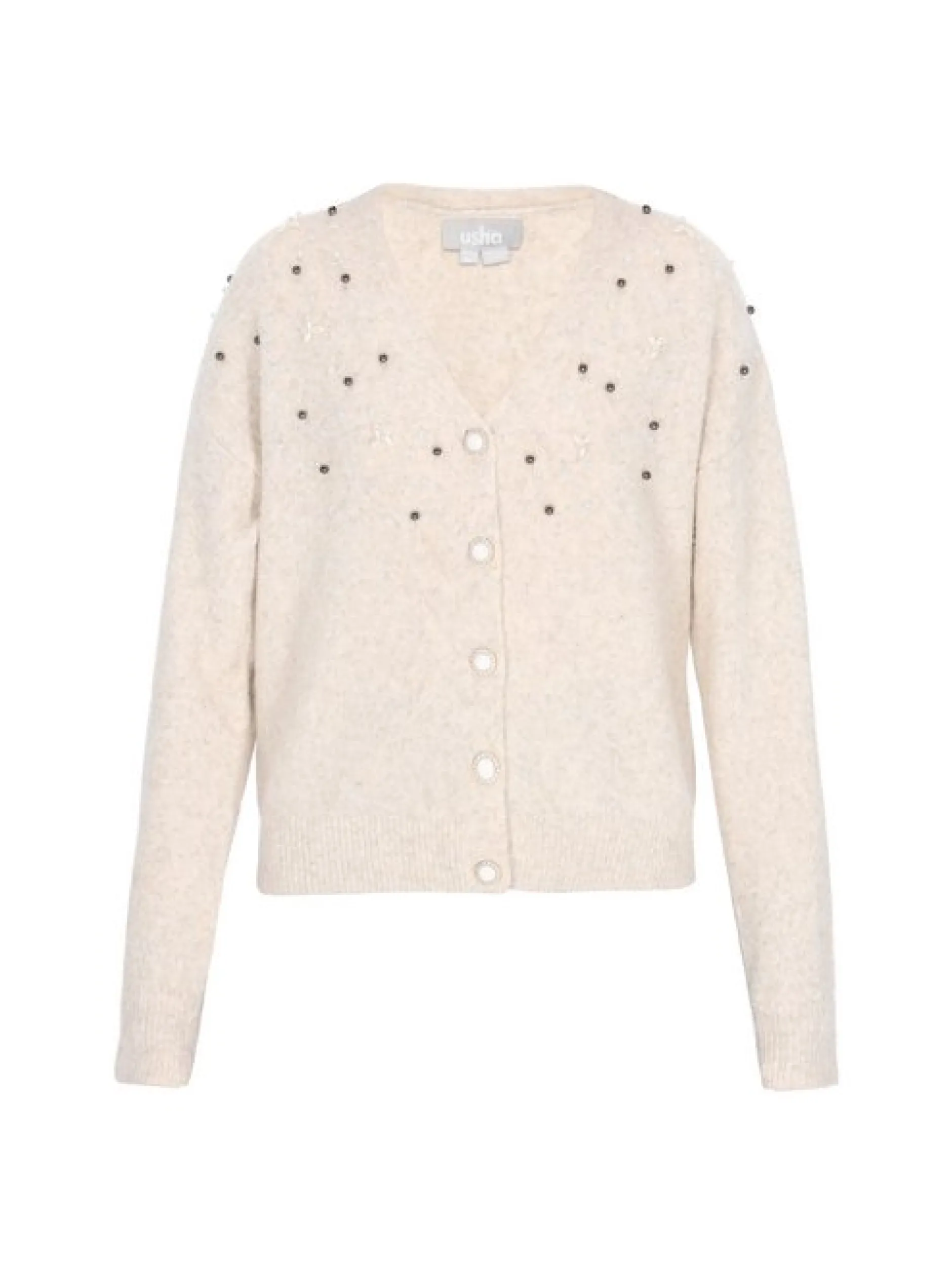 Usha Damen Strickjacke in ecru