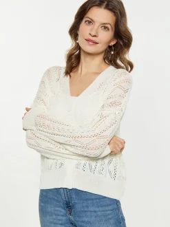 Usha Damen Strickjacke in ecru