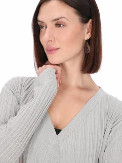 Usha Damen Strickjacke in grau