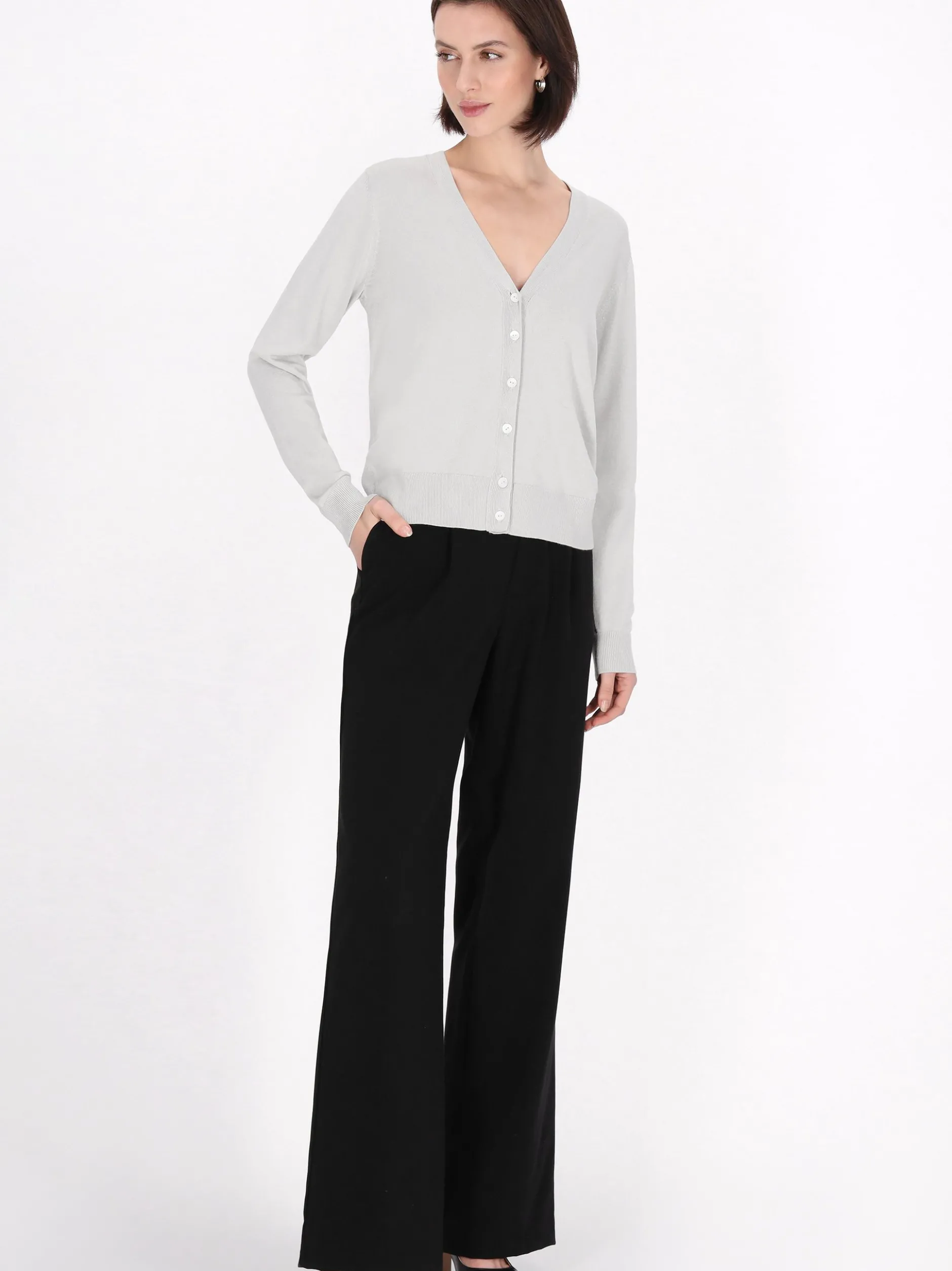 Usha Damen Strickjacke in grau