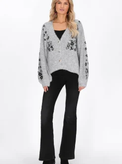 Usha Damen Strickjacke in grau