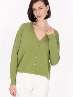 Usha Damen Strickjacke in grün