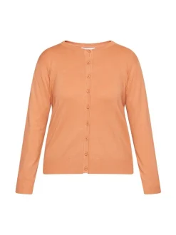 Usha Damen Strickjacke in koralle - Ausschnitt: Rundhals