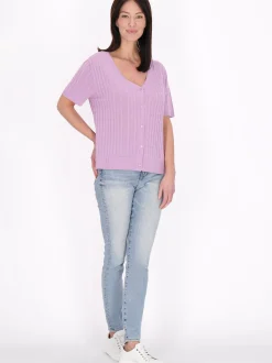 Usha Damen Strickjacke in lila