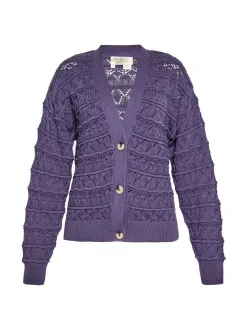 Usha Damen Strickjacke in lila