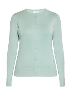 Usha Damen Strickjacke in mint - Ausschnitt: Rundhals