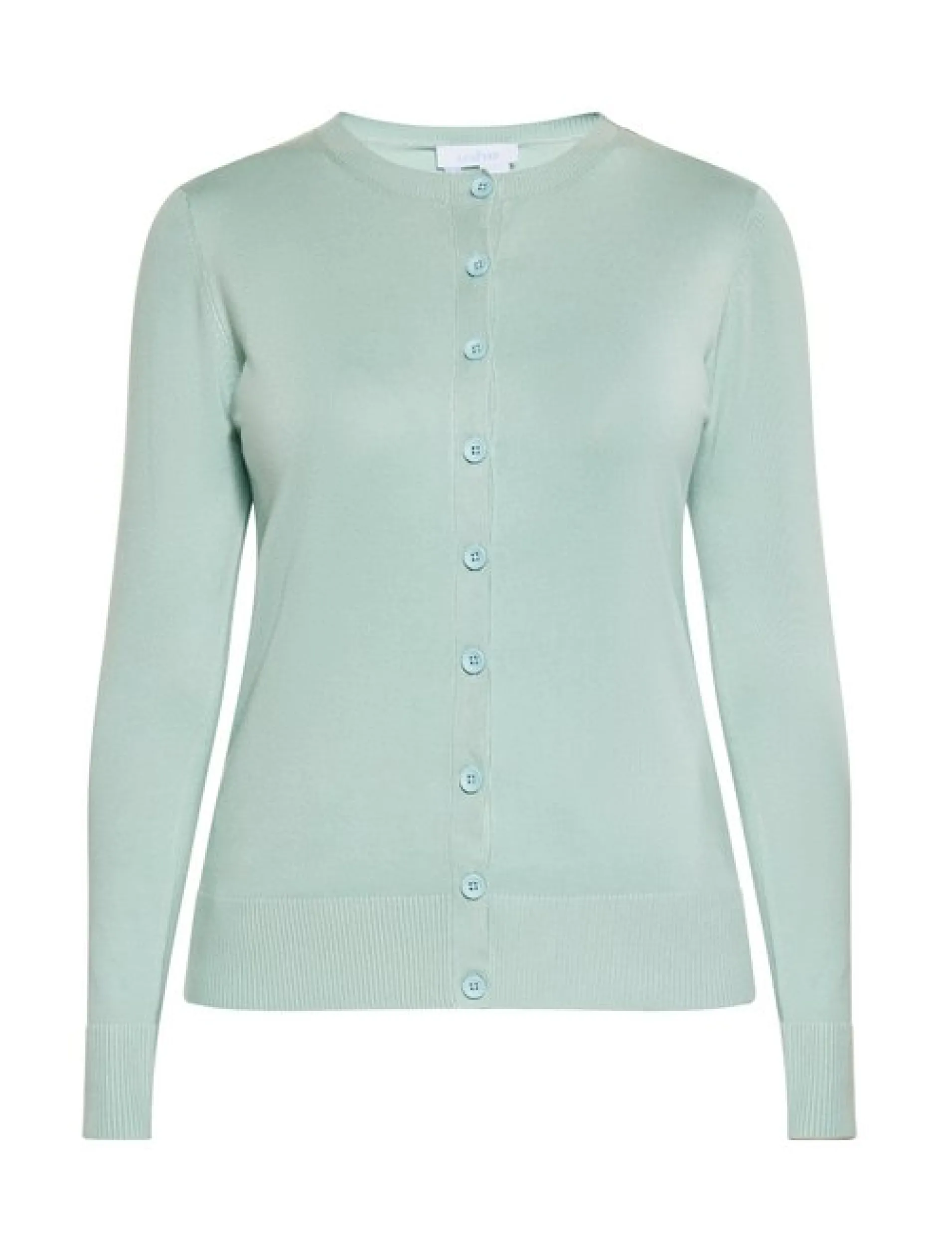 Usha Damen Strickjacke in mint - Ausschnitt: Rundhals