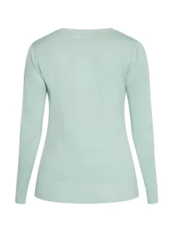 Usha Damen Strickjacke in mint - Ausschnitt: Rundhals