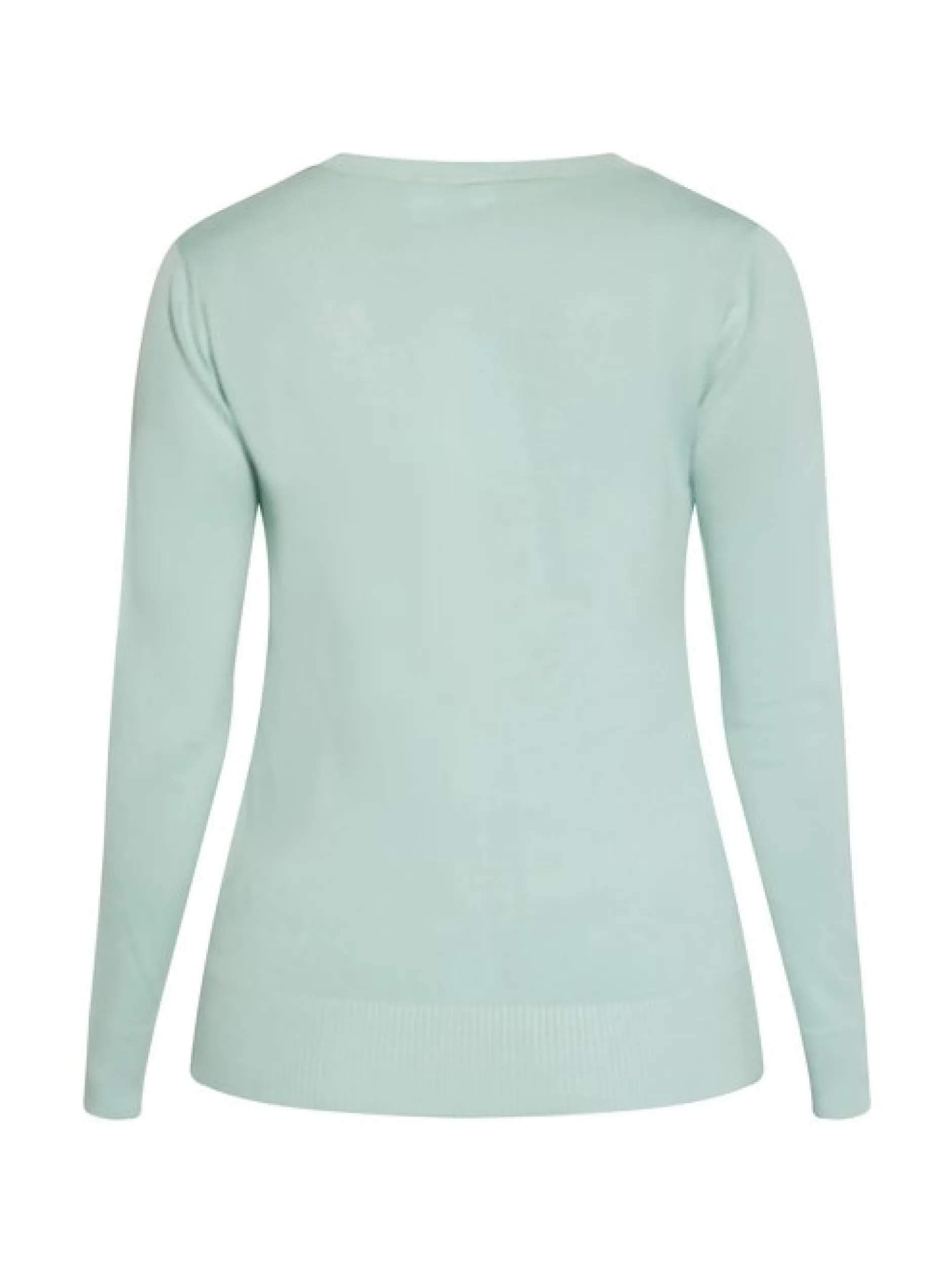 Usha Damen Strickjacke in mint - Ausschnitt: Rundhals