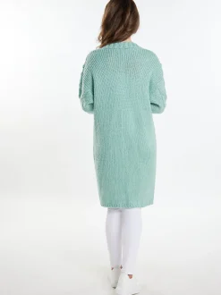 Usha Damen Strickjacke in mint - Ausschnitt: ohne Kragen