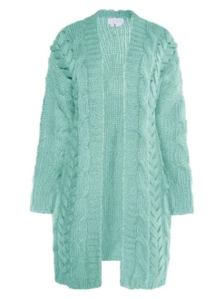 Usha Damen Strickjacke in mint - Ausschnitt: ohne Kragen