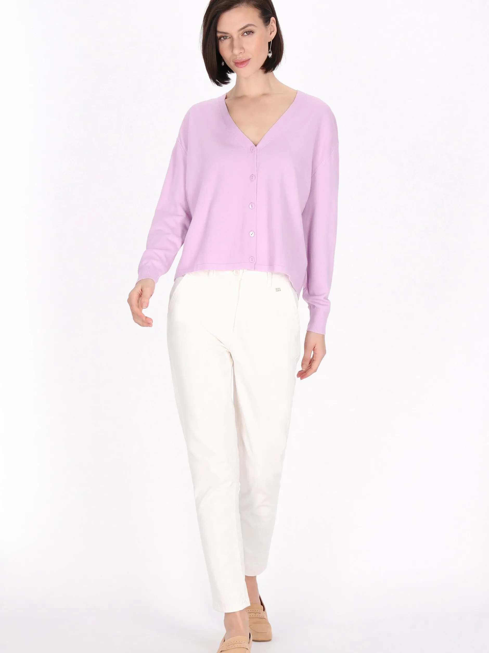 Usha Damen Strickjacke in purple