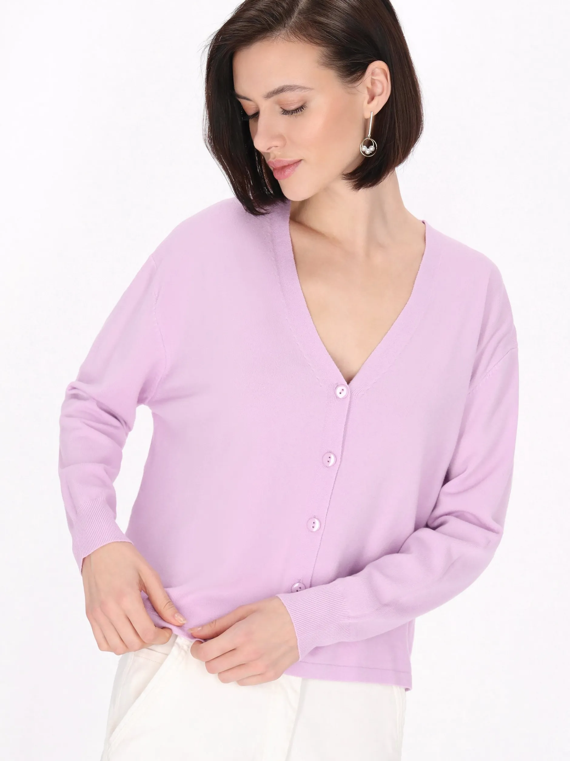 Usha Damen Strickjacke in purple