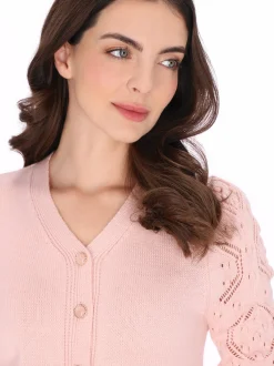 Usha Damen Strickjacke in rosa
