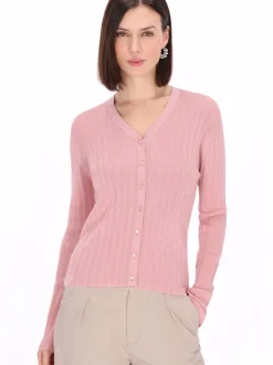 Usha Damen Strickjacke in rosa