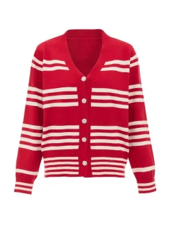 Usha Damen Strickjacke in rot