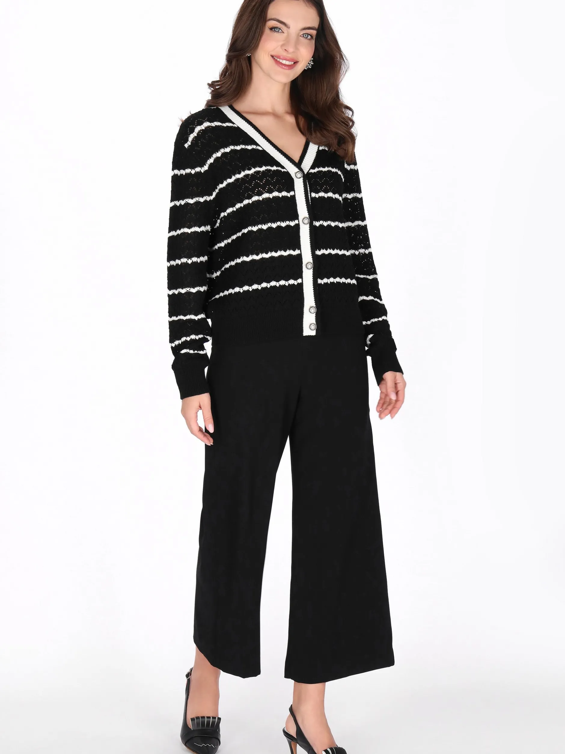 Usha Damen Strickjacke in schwarz