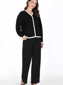 Usha Damen Strickjacke in schwarz