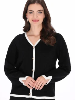 Usha Damen Strickjacke in schwarz