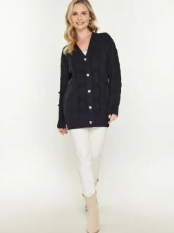 Usha Damen Strickjacke in schwarz