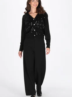 Usha Damen Strickjacke in schwarz