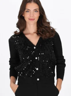 Usha Damen Strickjacke in schwarz