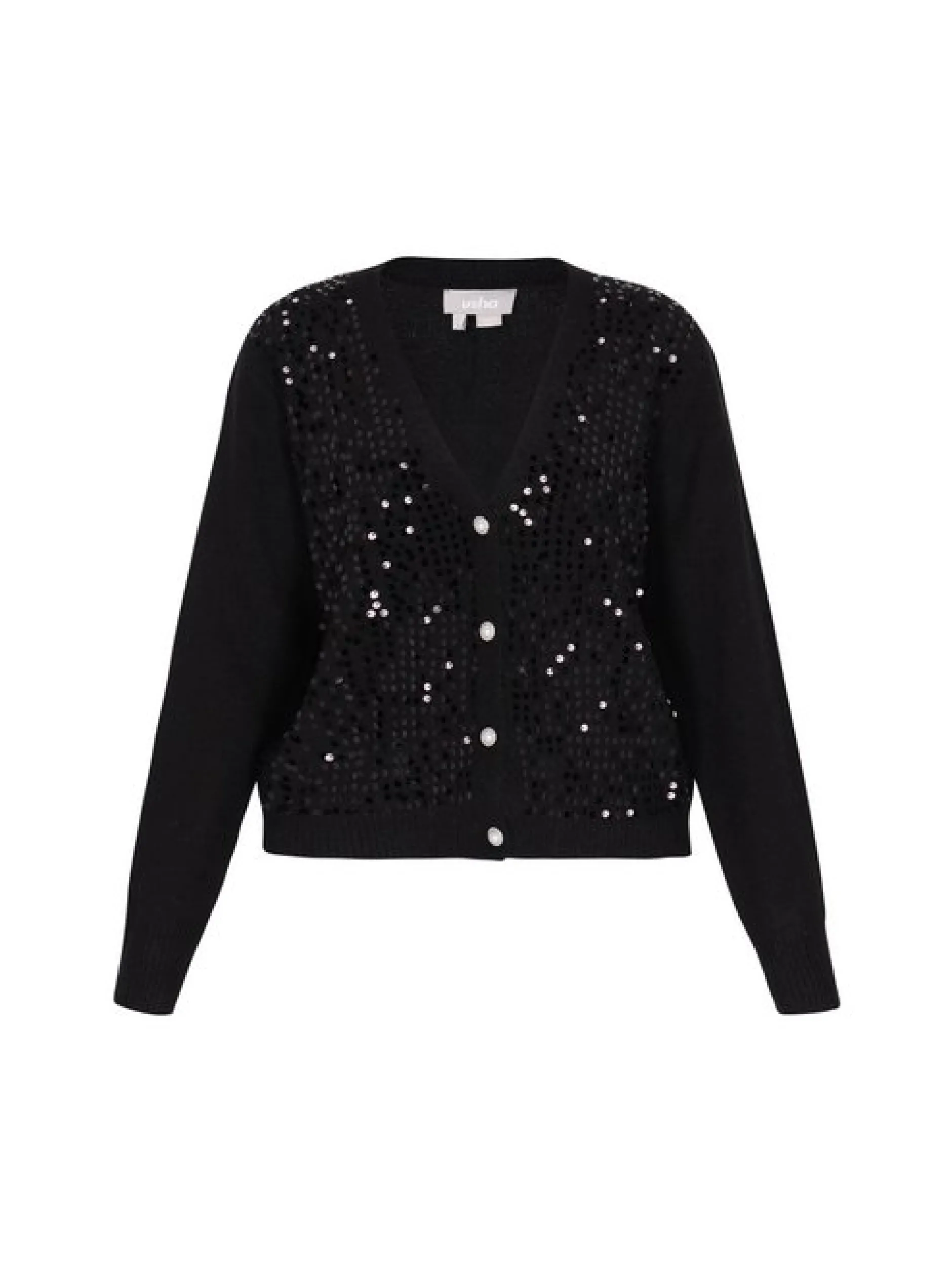 Usha Damen Strickjacke in schwarz