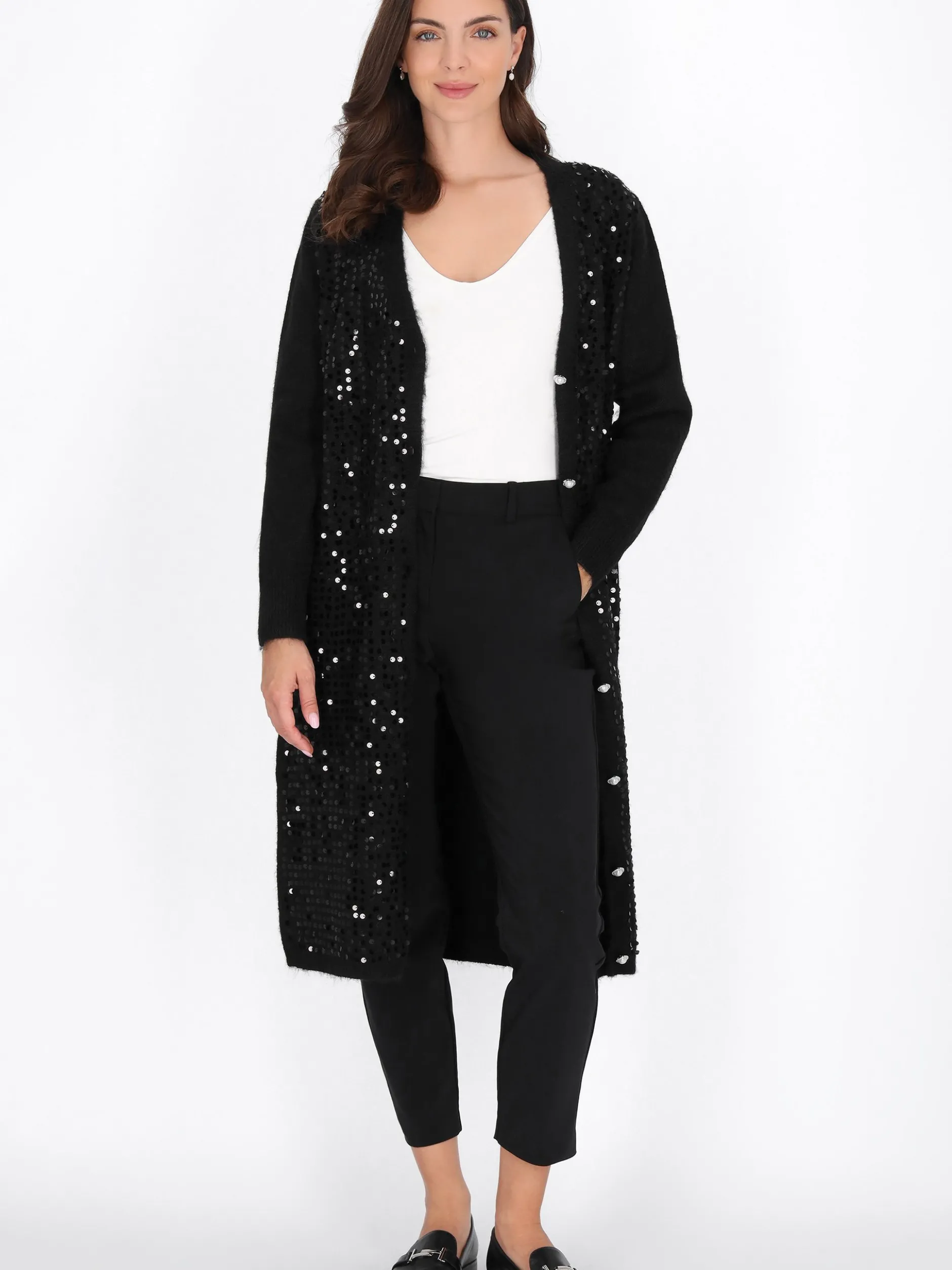 Usha Damen Strickjacke in schwarz