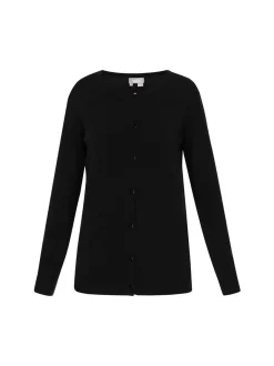Usha Damen Strickjacke in schwarz - Ausschnitt: Rundhals