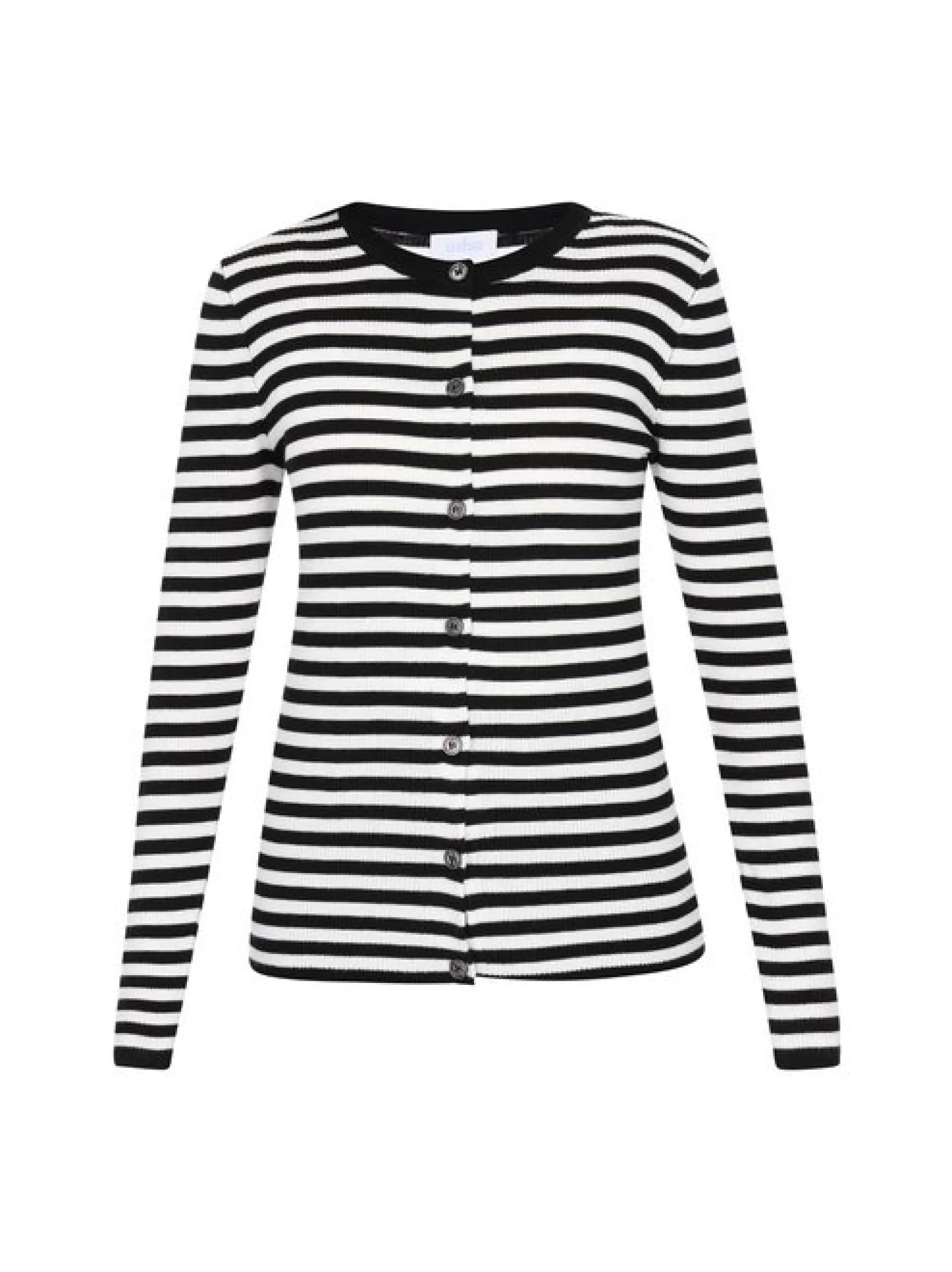 Usha Damen Strickjacke in schwarz - Ausschnitt: Rundhals