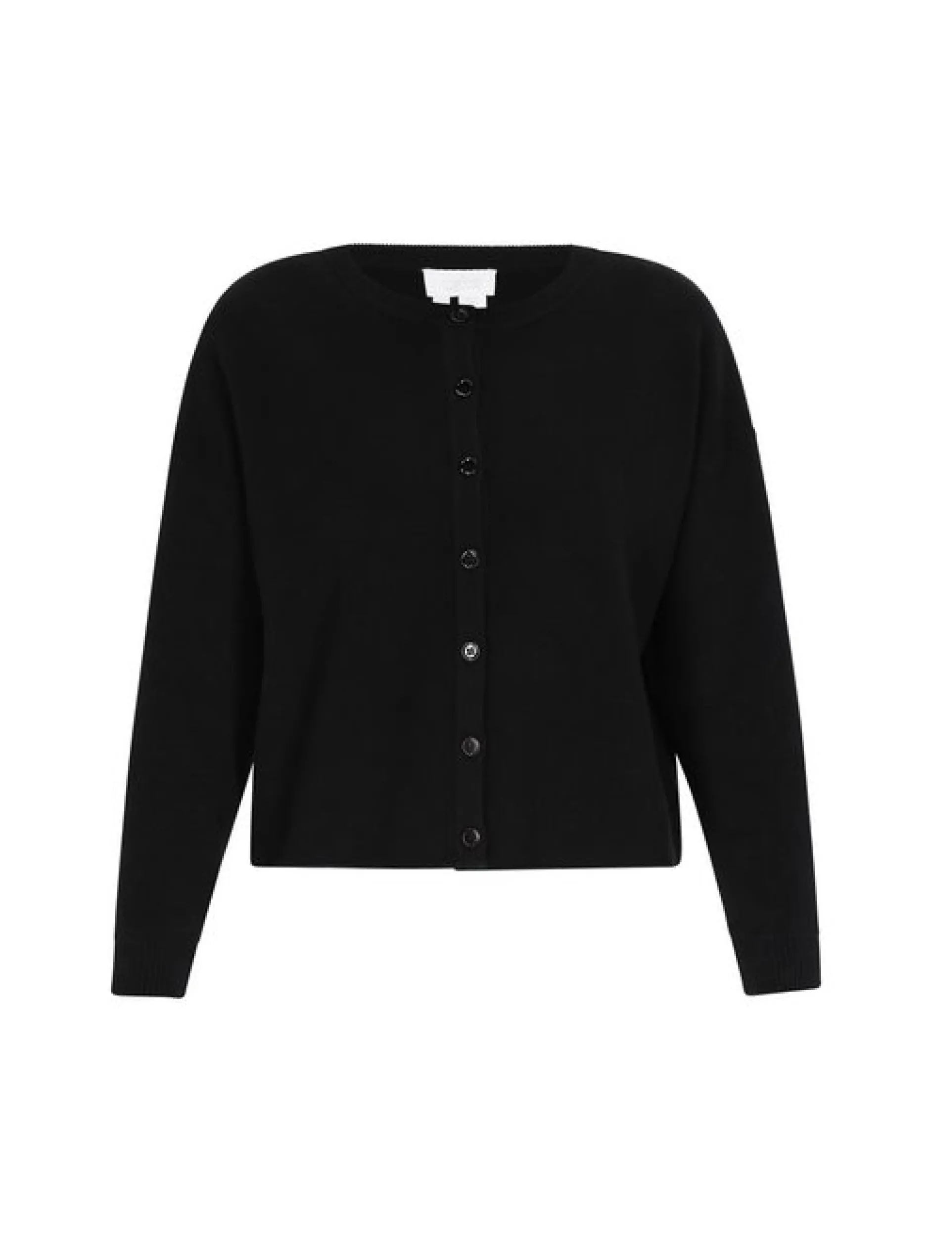 Usha Damen Strickjacke in schwarz - Ausschnitt: Rundhals