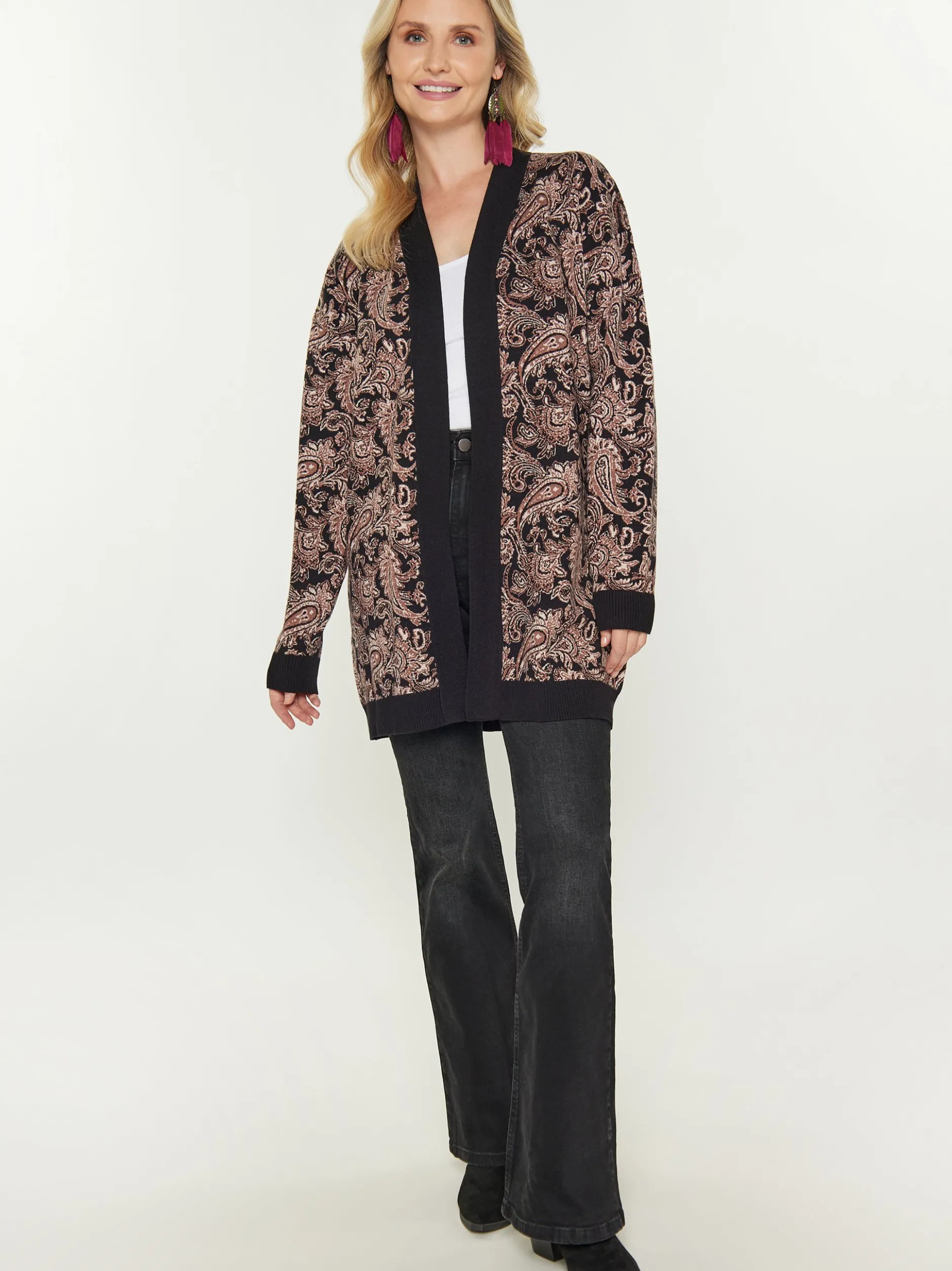 Usha Damen Strickjacke in schwarz