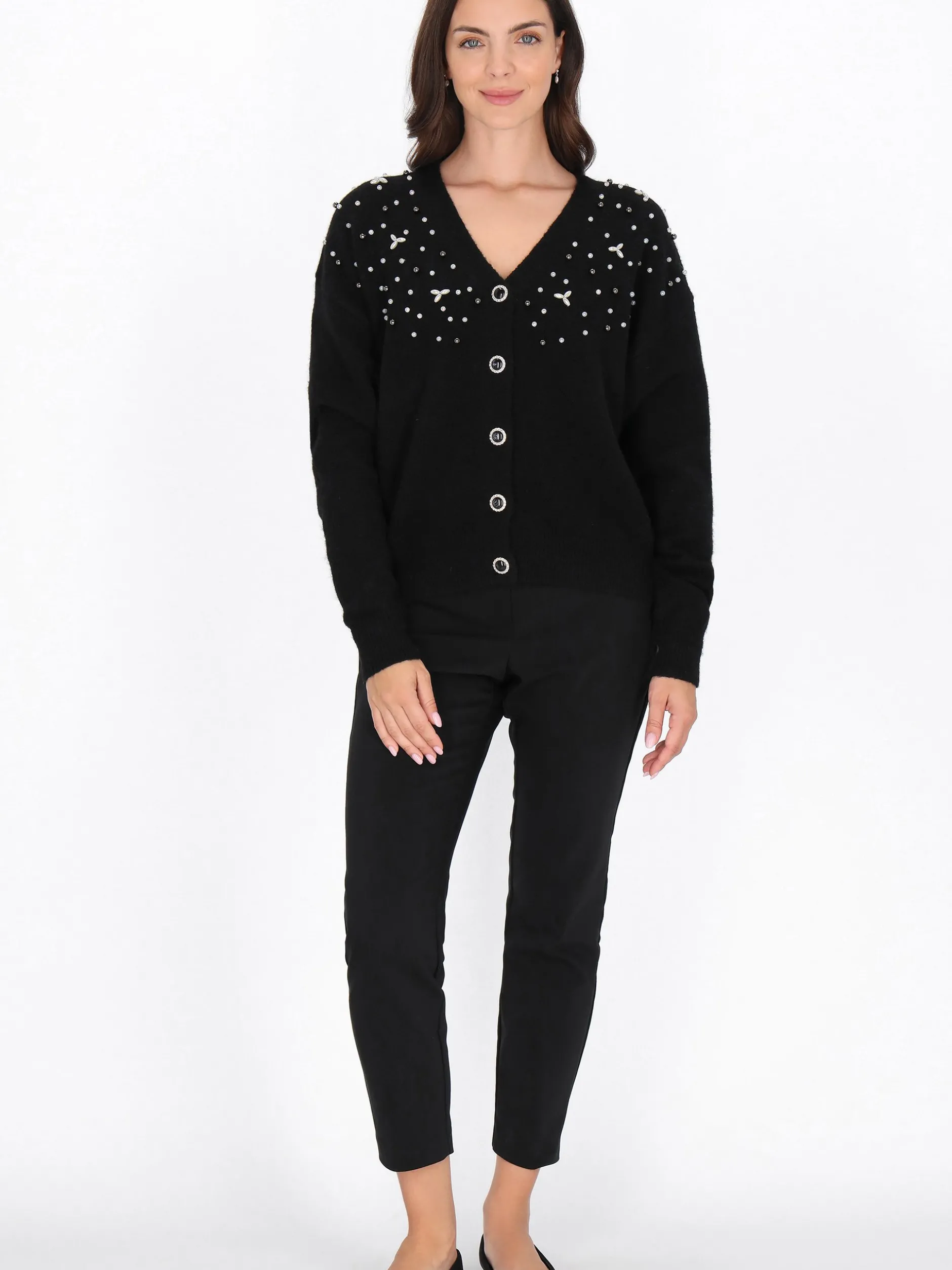 Usha Damen Strickjacke in schwarz