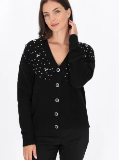 Usha Damen Strickjacke in schwarz