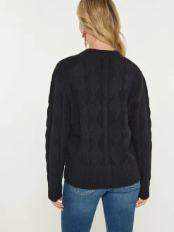 Usha Damen Strickjacke in schwarz