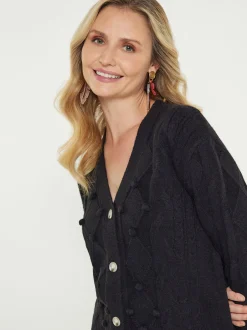 Usha Damen Strickjacke in schwarz