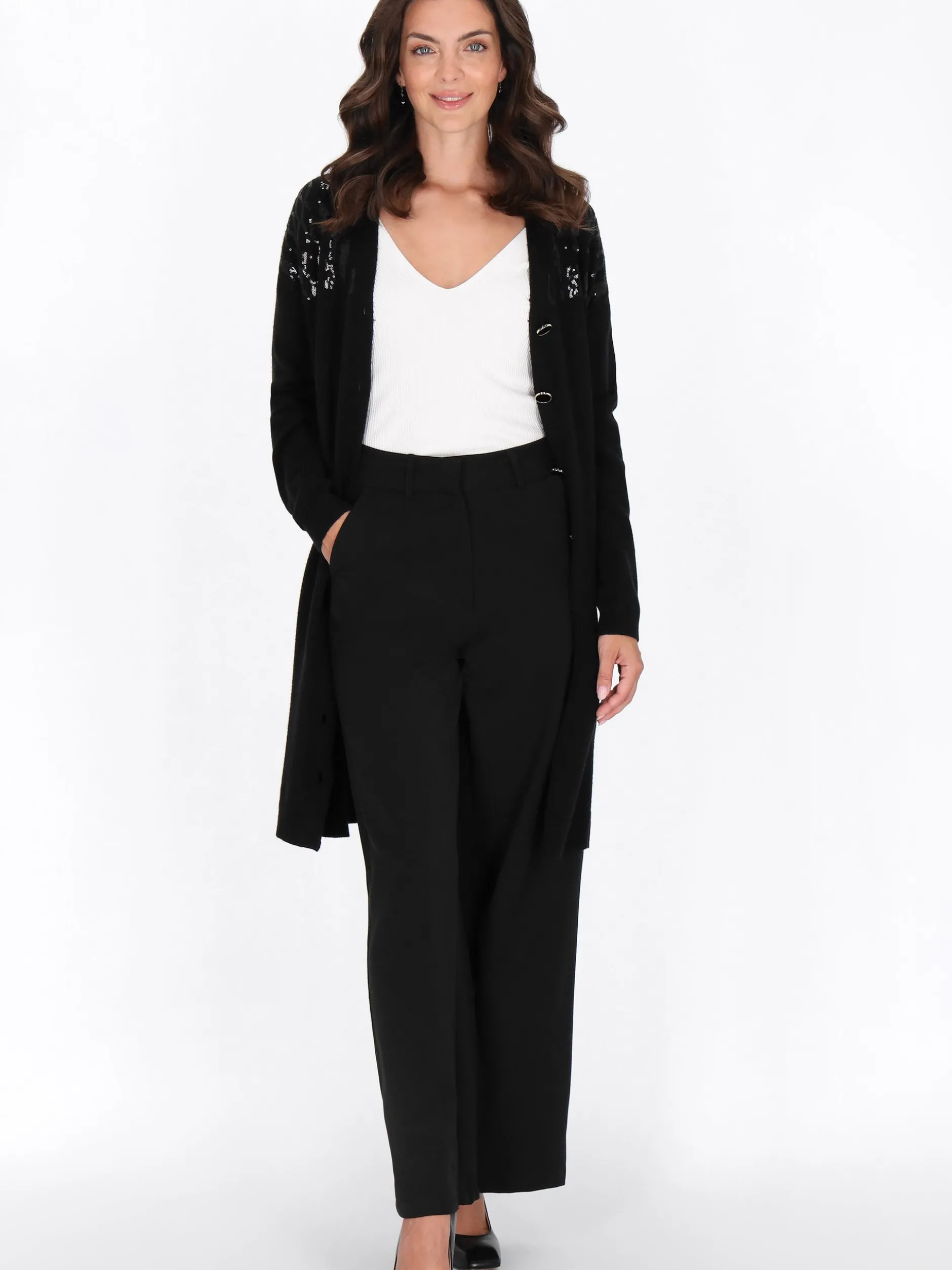 Usha Damen Strickjacke in schwarz